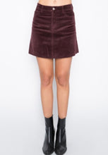 Load image into Gallery viewer, Corduroy High Waisted 4 Pocket Mini Skirt