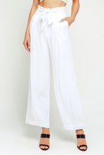 Load image into Gallery viewer, High Waisted Wide Leg Self Belt Pants