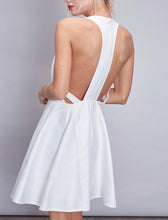 Load image into Gallery viewer, A Line Open Racer Back Sleeveless Mini Dress