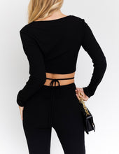 Load image into Gallery viewer, Ribbed O Ring Long Sleeve Crop Top