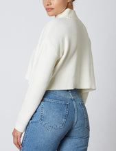 Load image into Gallery viewer, Quarter Zip Cropped Long Sleeve Drop Shoulder Sweater