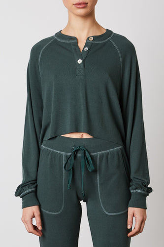 Softest Henley Crop Top