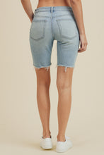 Load image into Gallery viewer, Denim Distressed High Rise Biker Short
