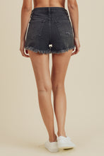 Load image into Gallery viewer, Washed Denim High Waist Fray Hem Distressed Shorts