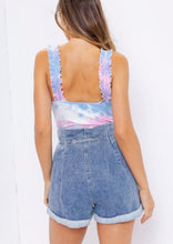Load image into Gallery viewer, Tie Dye Ribbed Ruffle Strap Bodysuit