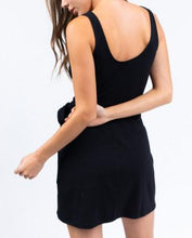 Load image into Gallery viewer, Sleeveless Faux Wrap Round Neck Mini Dress