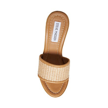 Load image into Gallery viewer, Natural Raffia Wooden Heel Sandal