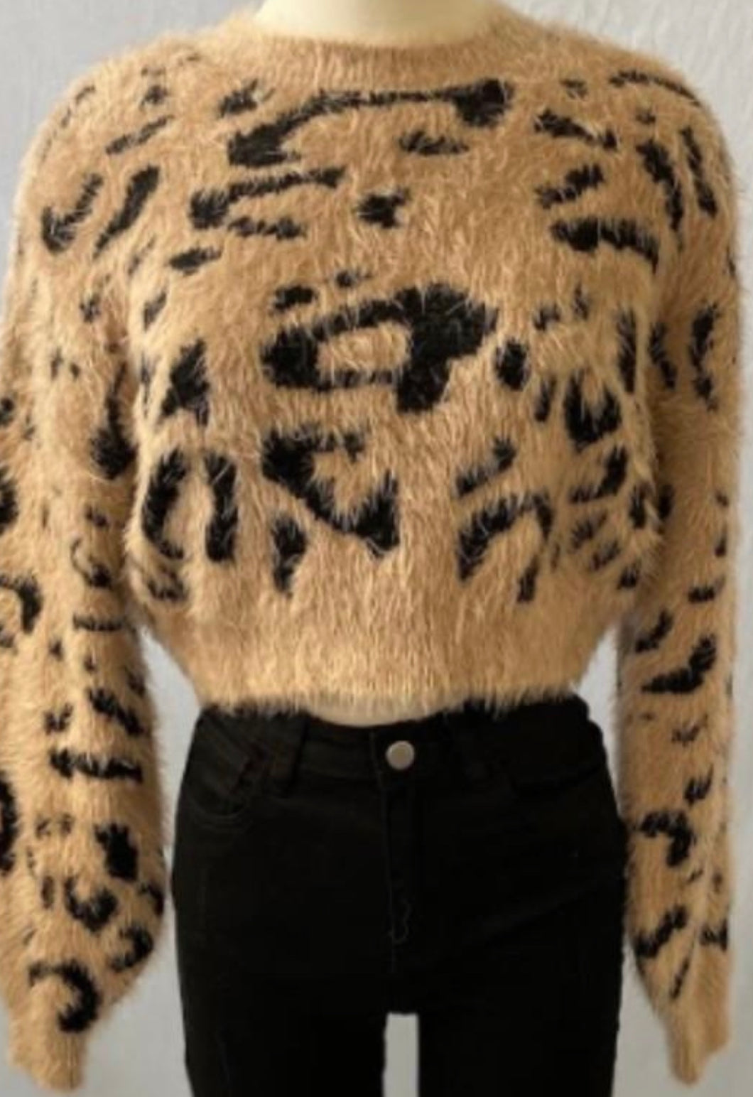 Leopard Fuzzy Knit Sweater