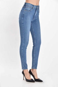 Medium Denim 5 Pocket High Waist 5 Pocket Stretch Jeans