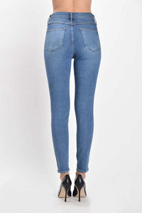 Medium Denim 5 Pocket High Waist 5 Pocket Stretch Jeans