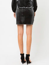 Load image into Gallery viewer, Velvet Asymmetrical Ruffle Mini Skirt