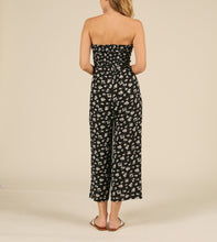 Load image into Gallery viewer, Strapless Smock Daisy Print Wooden Button Jumpsuit