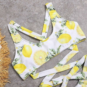Lemon Halter Tie Bikini