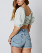 Load image into Gallery viewer, Peasant Short Sleeve Crop Top
