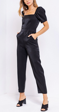 Load image into Gallery viewer, Satin Puff Short Sleeve Jumpsuit