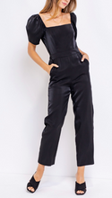 Load image into Gallery viewer, Satin Puff Short Sleeve Jumpsuit