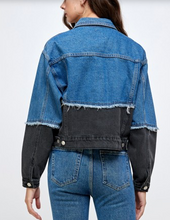 Load image into Gallery viewer, Two Tone 80&#39;s Inspired Denim Jacket