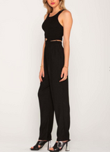 Load image into Gallery viewer, Smocked High Neck Open Back Cut Out Jumpsuit