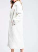 Load image into Gallery viewer, Notched Collar Teddy Maxi Coat