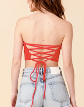 Load image into Gallery viewer, Lace Up Back Bandeau Top