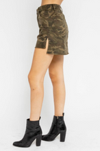 Load image into Gallery viewer, Camo Print Side Slit Stretch Mini Skirt