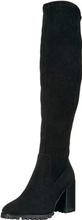 Load image into Gallery viewer, Suede Stacked Heel Tread Sole Thigh High Boot
