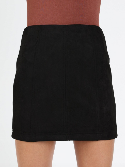 High Waisted Eco Suede Skirt