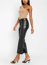Load image into Gallery viewer, Eco Leather Button Flare Crop Pant