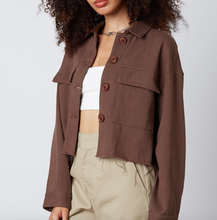 Load image into Gallery viewer, Canvas Distressed Hem Collared Jacket