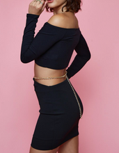Load image into Gallery viewer, Long Sleeve Off the Shoulder Crop Top
