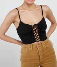 Load image into Gallery viewer, Lace Up Center Crop Top