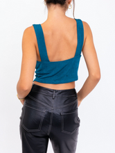 Load image into Gallery viewer, Jersey Cowl Neck Handkerchief Crop Top