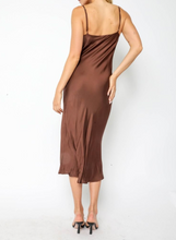 Load image into Gallery viewer, Satin Cowl Neck Midi Dress