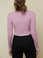 Load image into Gallery viewer, Rib Knit V Neck Lettuce Edge Sweater