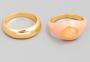 Two Piece Semi Precious Ring Set