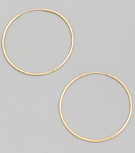 Load image into Gallery viewer, Gold Dipped Thin Infinity Hoop Earrings
