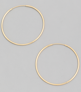 Gold Dipped Thin Infinity Hoop Earrings