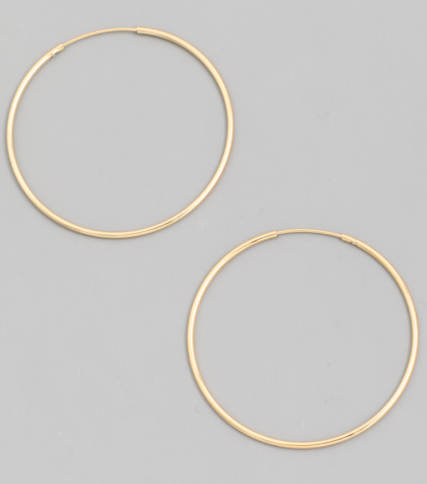Gold Dipped Thin Infinity Hoop Earrings