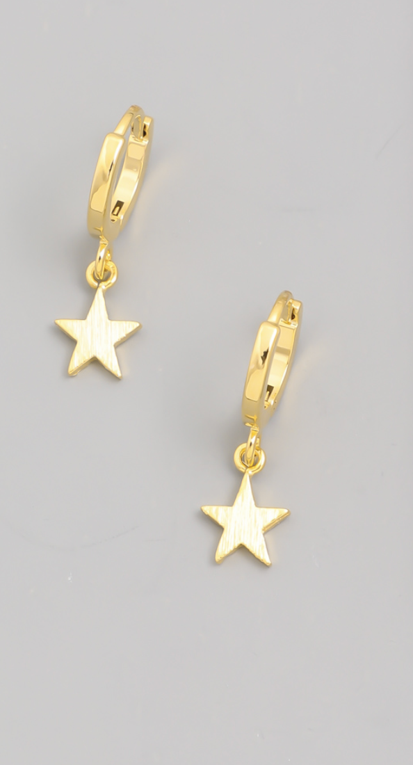 Mini Star Hoop Drop Earrings