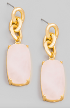 Load image into Gallery viewer, Oval Stone Drop Earrings