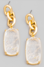 Load image into Gallery viewer, Oval Stone Drop Earrings