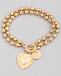 Heart Ball Chain Bracelet