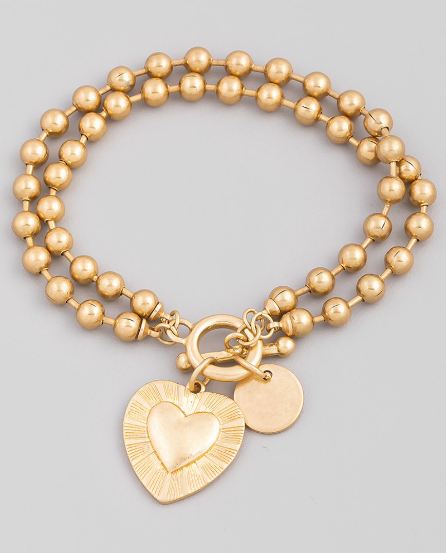 Heart Ball Chain Bracelet