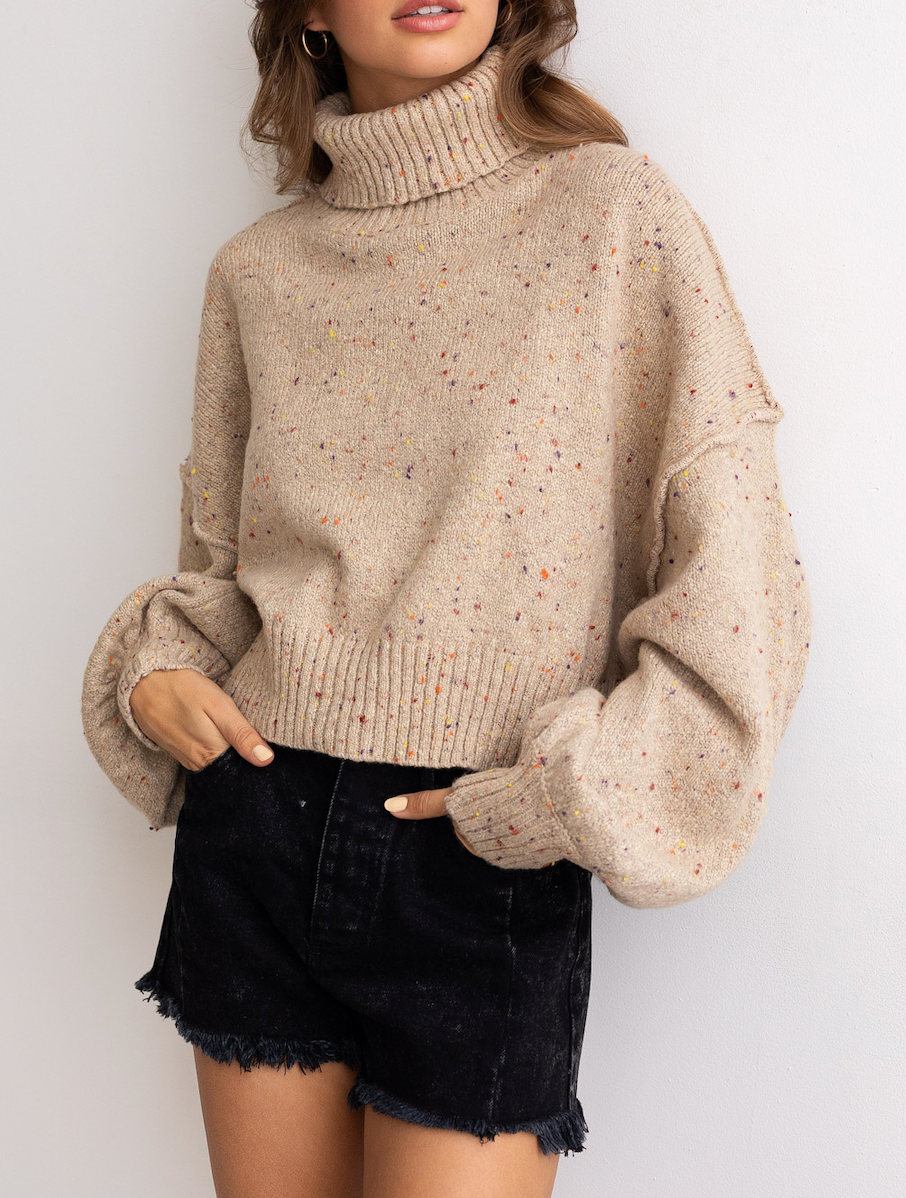 Speckle Turtleneck Sweater