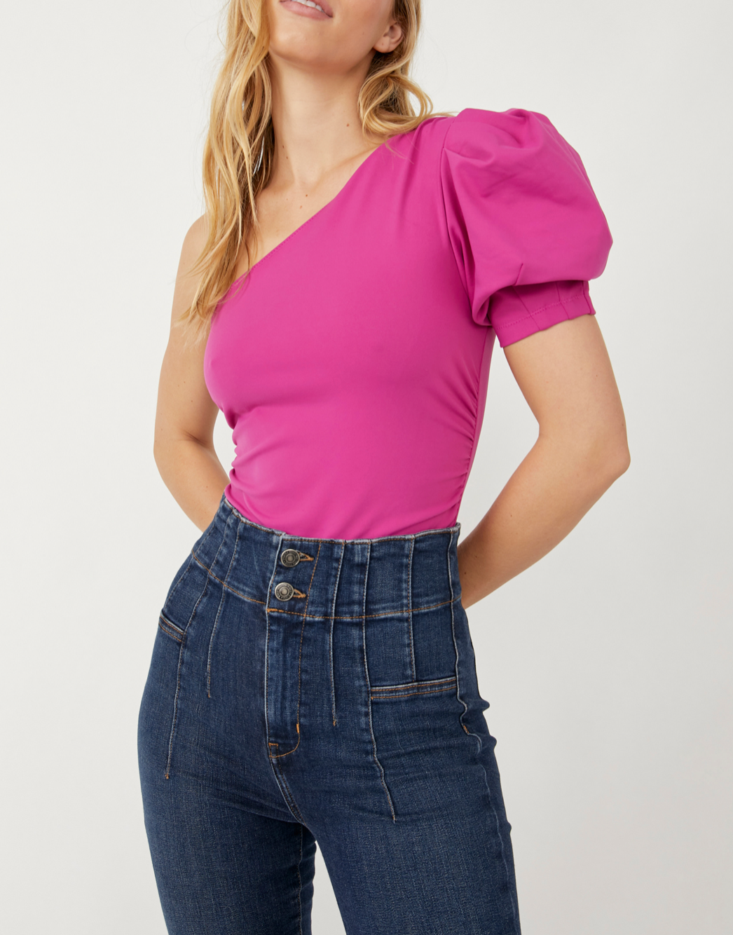 One Shoulder Puff Sleeve Bodysuit – shop hey chick