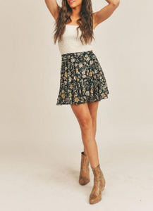 Floral Skater Mini Skirt