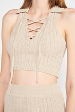 Load image into Gallery viewer, Sleeveless Lace Up Crop Top