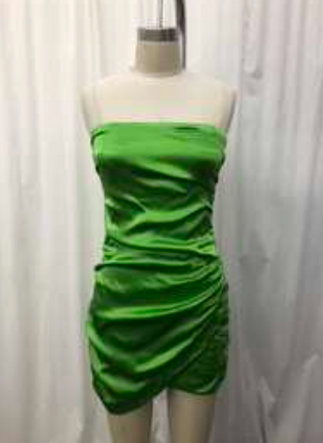 Pleated Tube Top Mini Dress