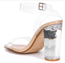 Load image into Gallery viewer, Translucent Ankle Strap Block Heels