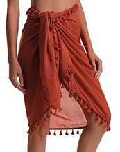 Load image into Gallery viewer, Sheer Tassel Wrap Beach Sarong Pareo Skirt
